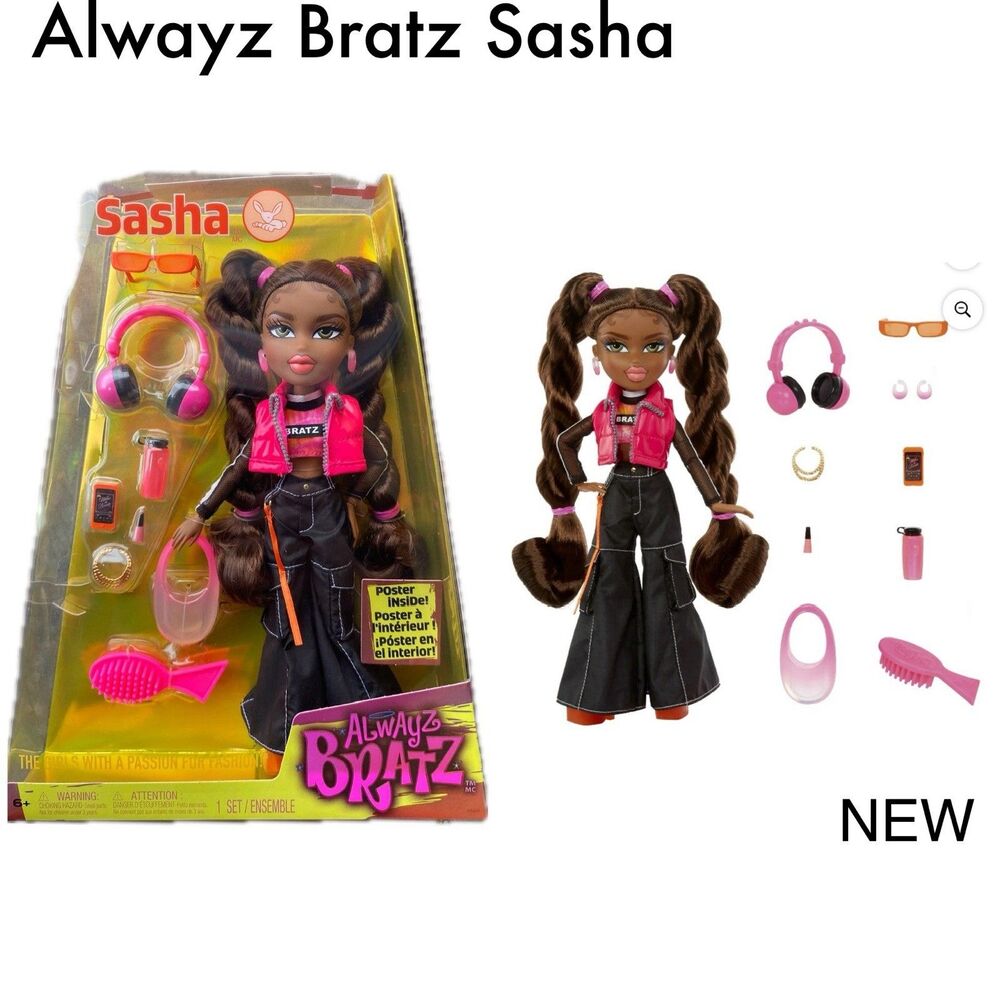Alwayz Bratz Sasha Fashion Doll New NIB 10 Accessories Poster 10in